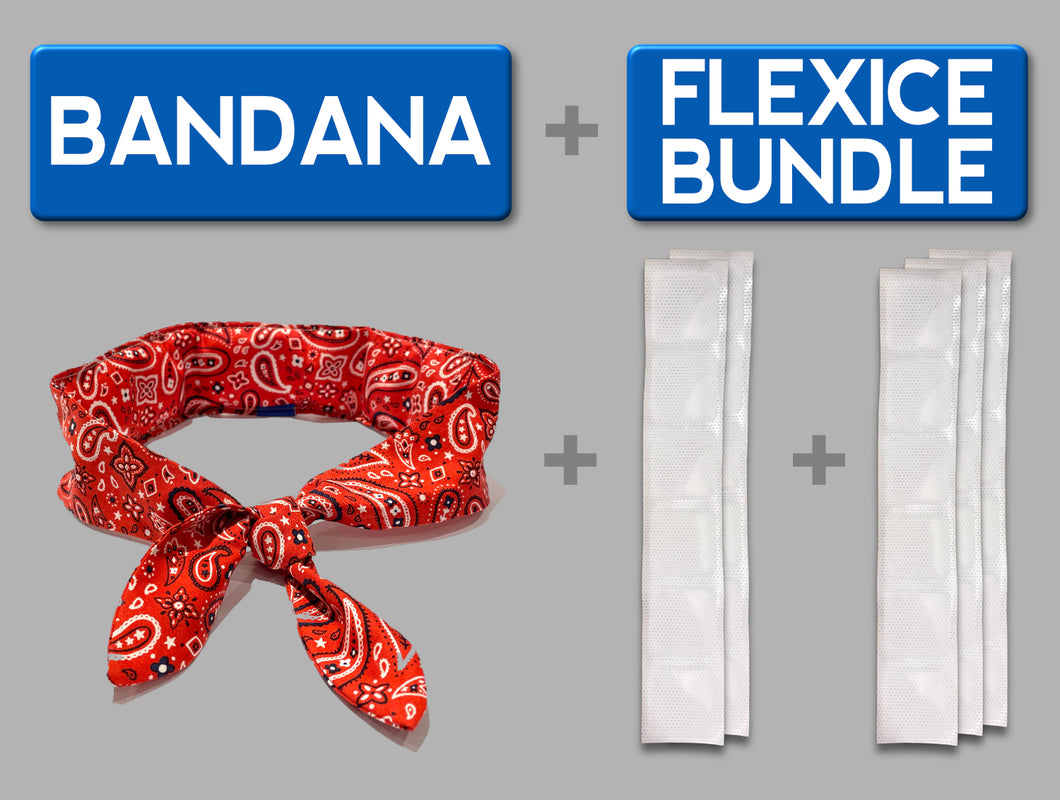 Ice Bandana & FlexIce Bundle - Red Paisley